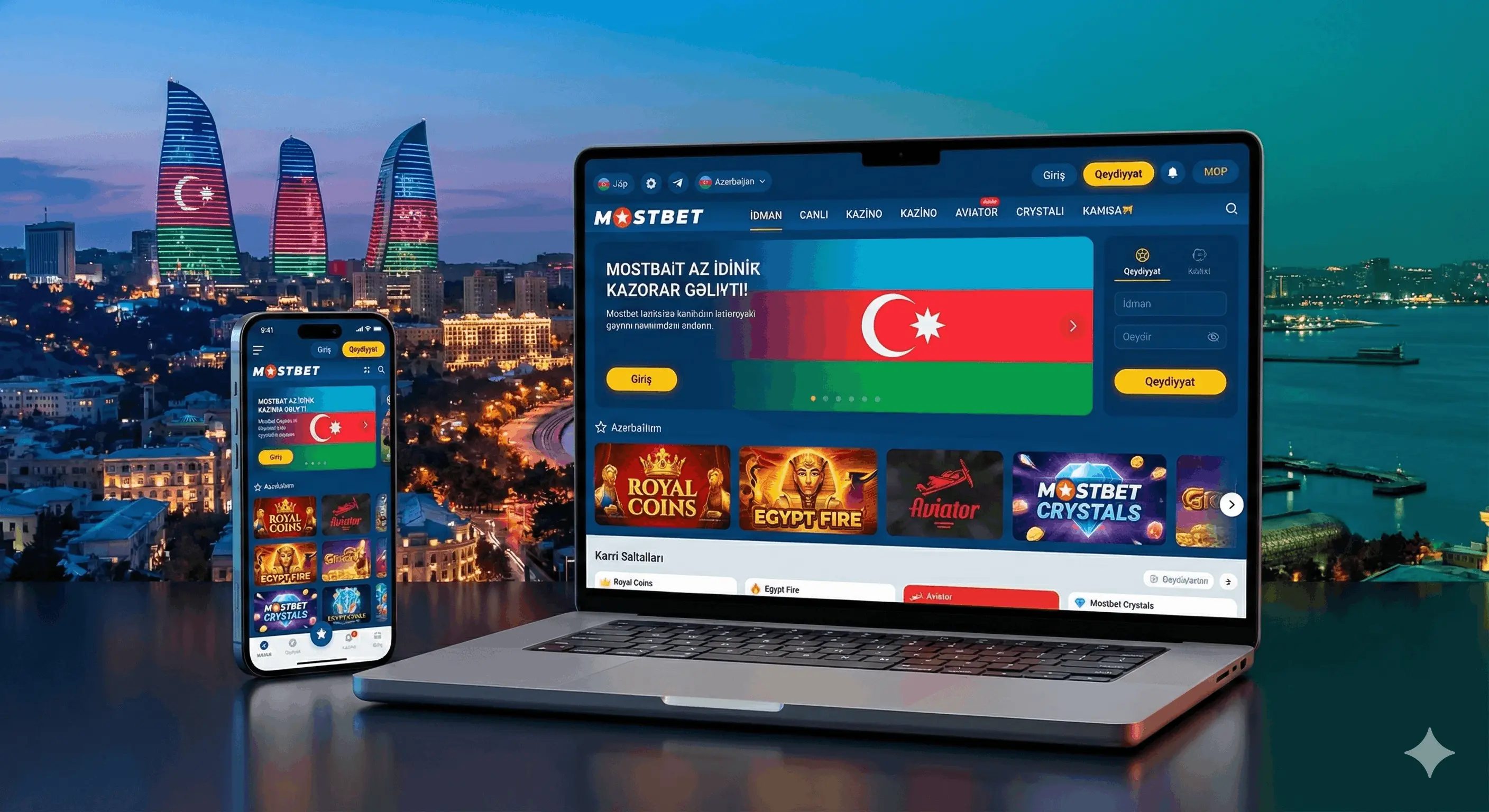 Mostbet Azerbaijan rəsmi veb saytının ana səhifəsi, Azərbaycan dilində interfeys